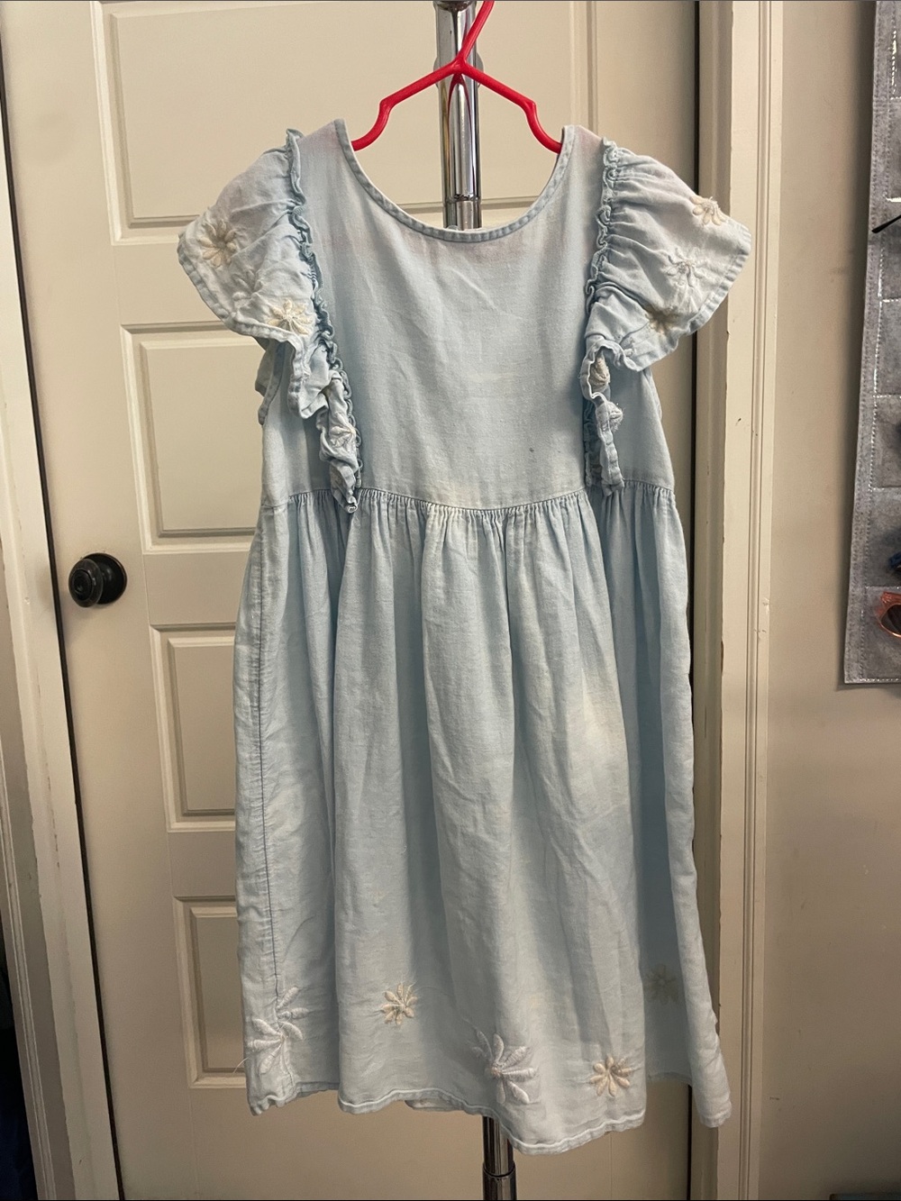 Tucker + Tate Pale Blue Ruffle-Sleeve Cotton Dress